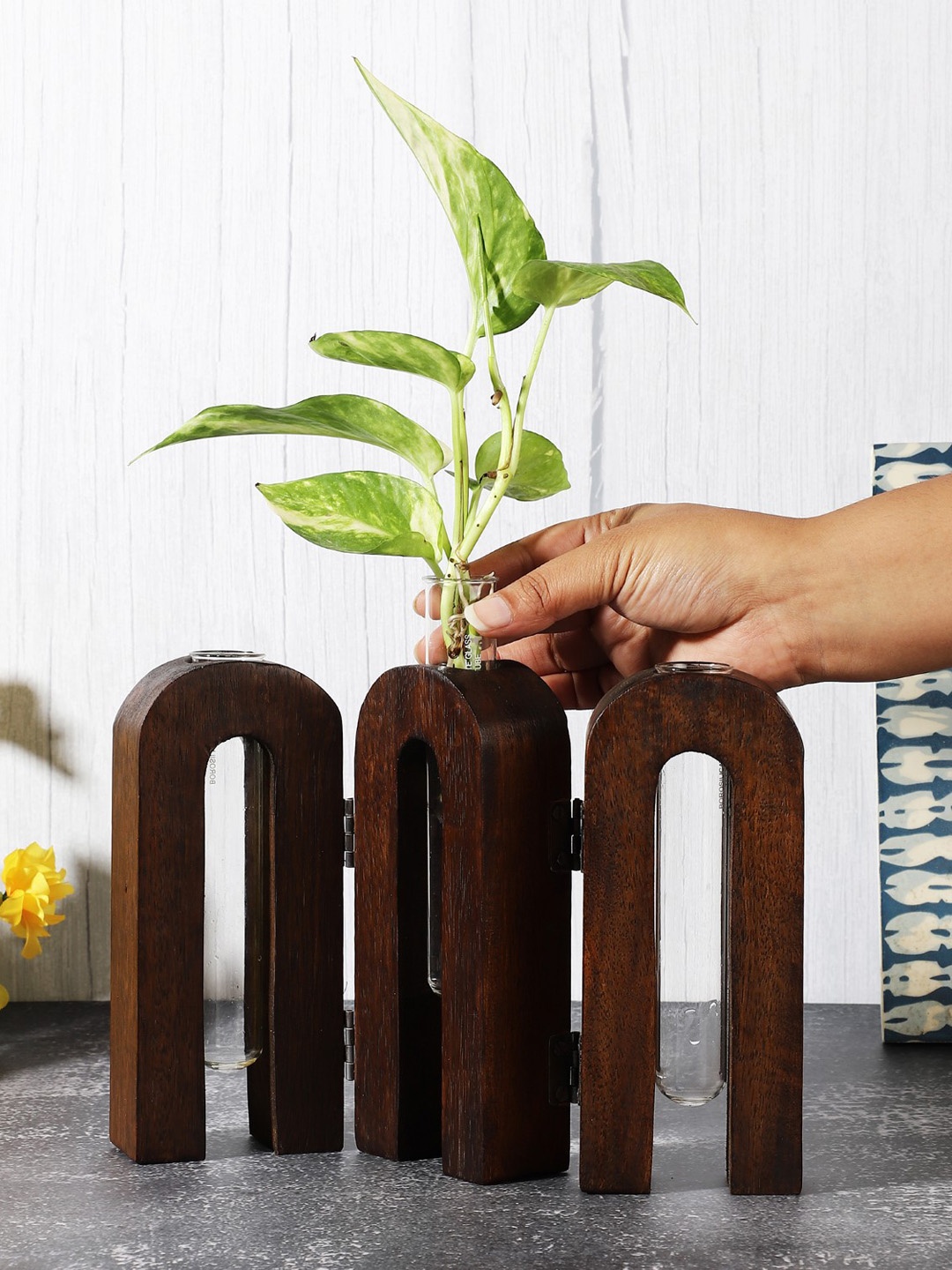 

The Decor Mart Brown Foldable Arch Testube Planter