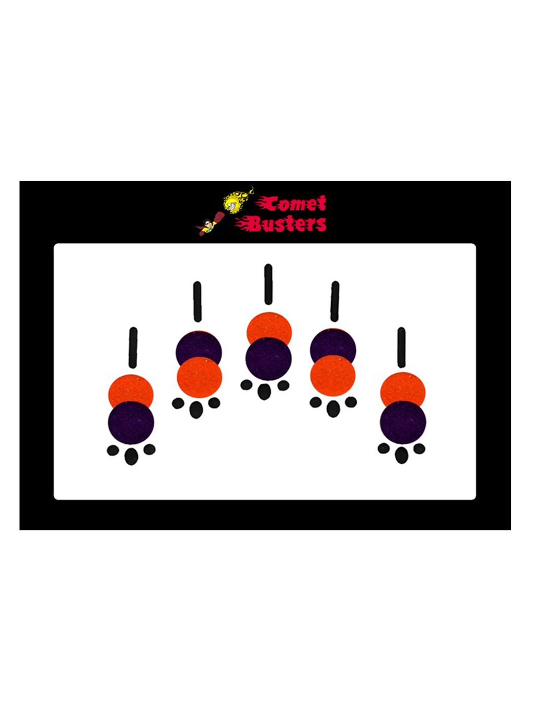 

Comet Busters 5 Pcs Reusable Designer Bindis - Red & Black
