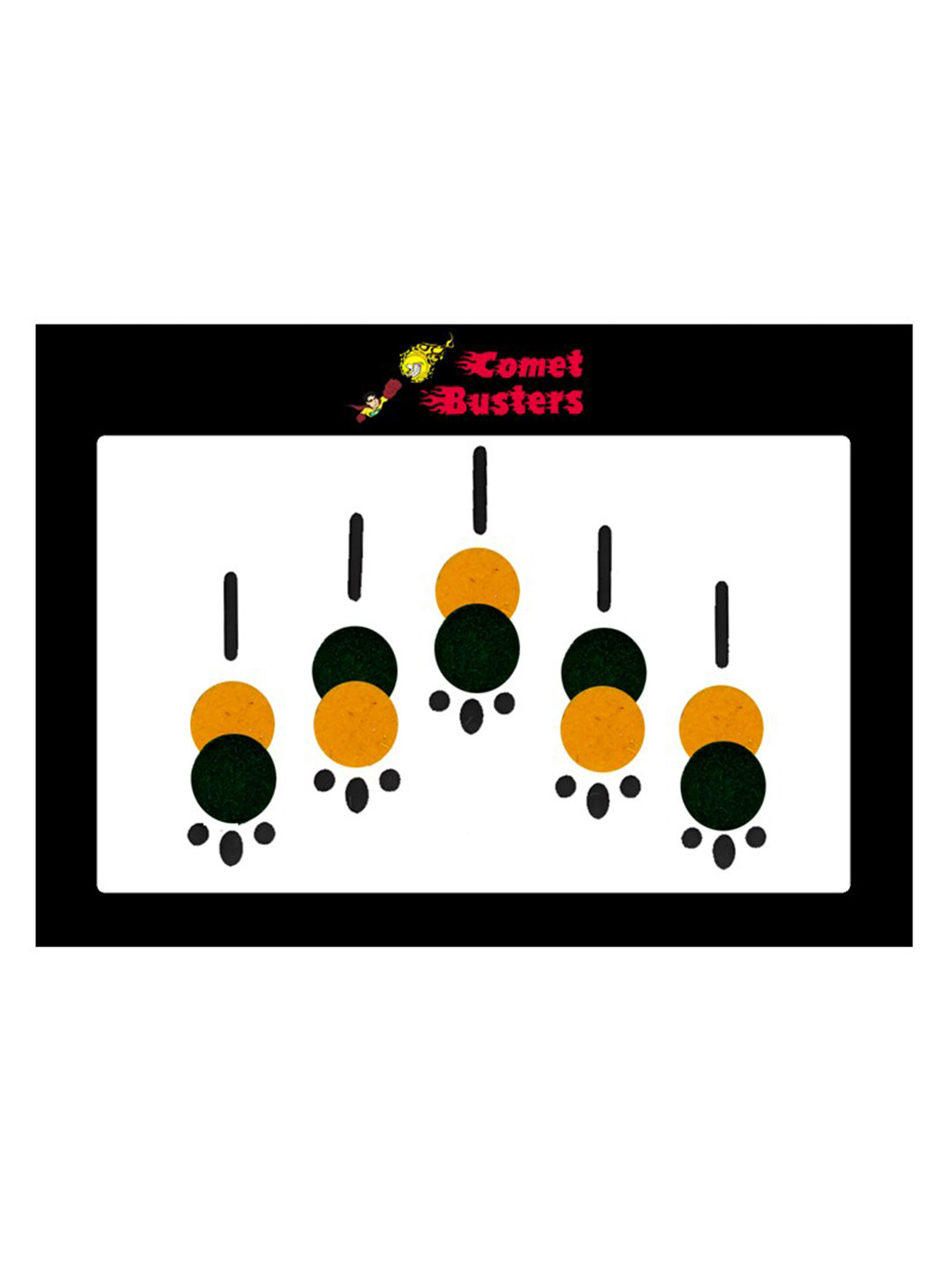 

Comet Busters 5 Pcs Reusable Designer Bindis - Black & Mustard Yellow