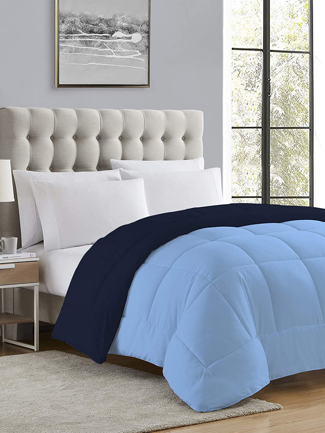 

CURIOUS LIFESTYLE Navy Blue Microfiber Heavy Winter Double Bed Comforter