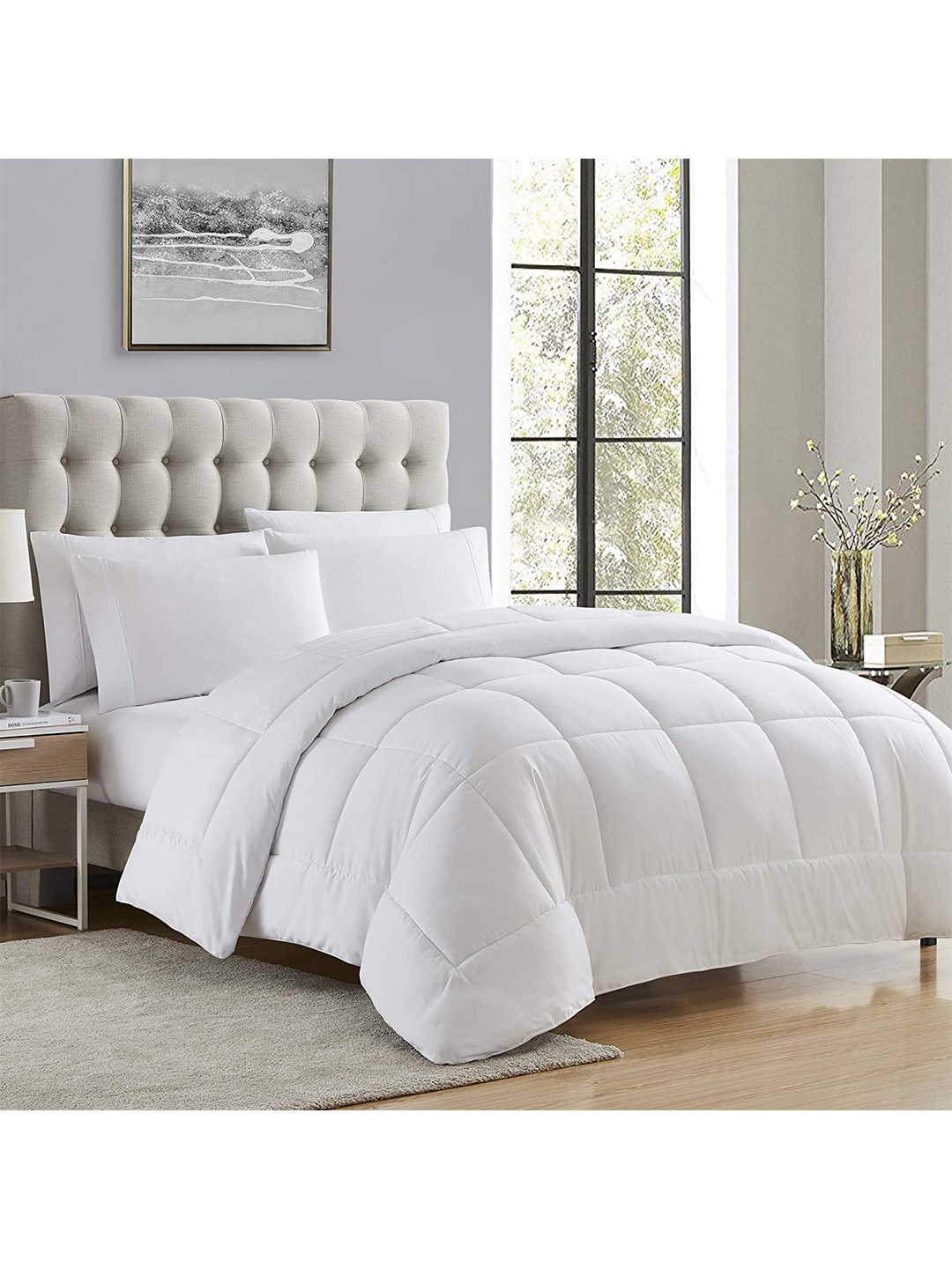 

CURIOUS LIFESTYLE Microfiber AC Room Single Bed Reversible Comforter, White