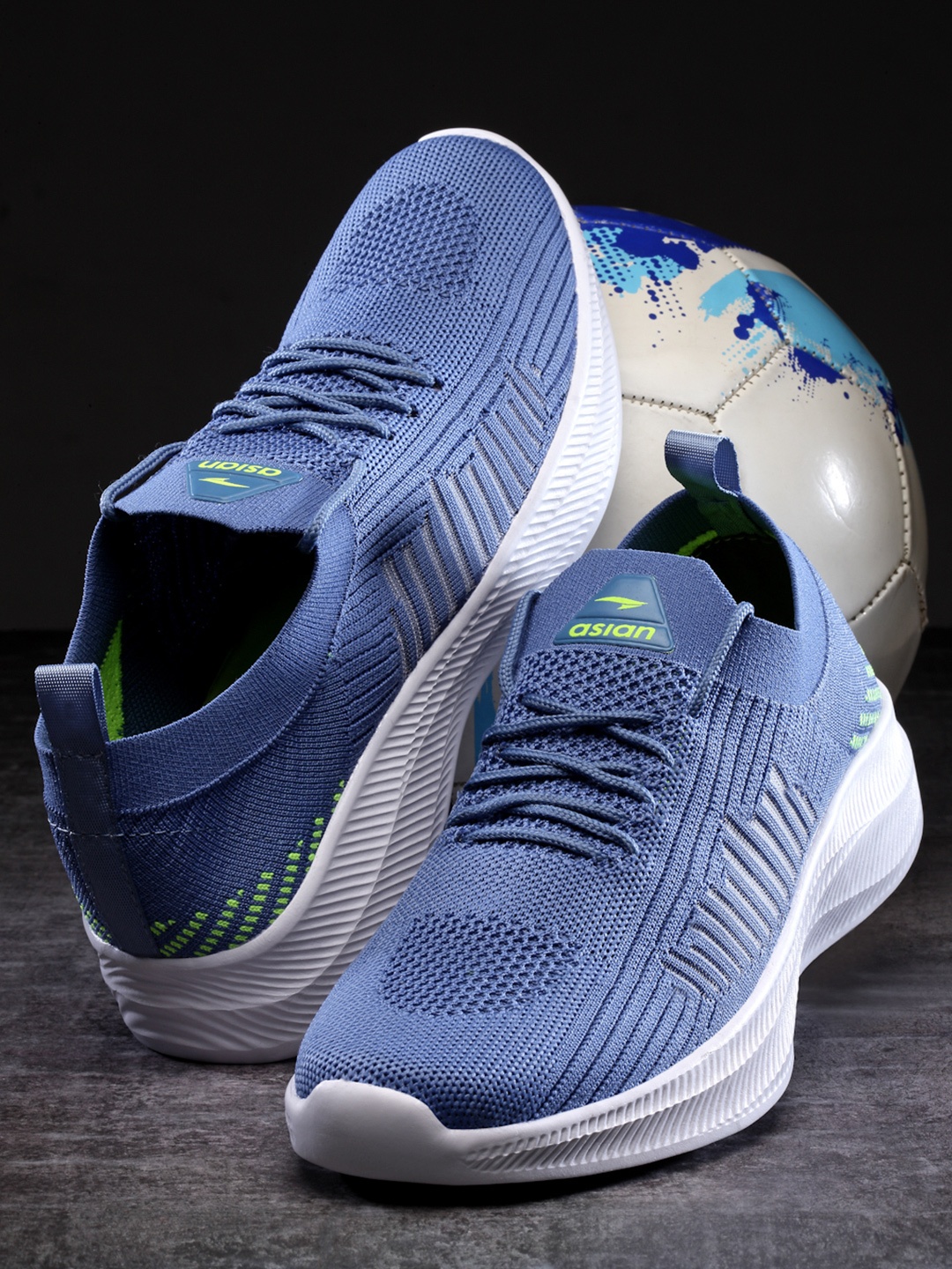 

ASIAN Men Blue Woven Design Sneakers