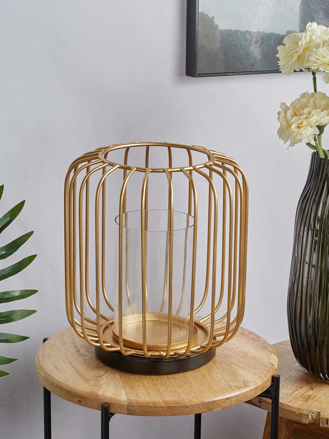 

HomeTown Gold-Toned Solid Wired Candle Holders