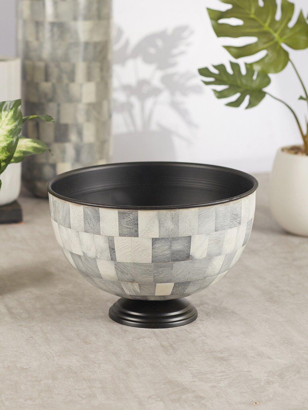 

HomeTown Printed Decorative Bowl, White