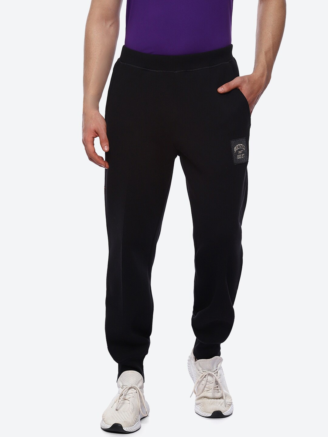 

ASICS Brushed French Terry Men Black Solid Joggers