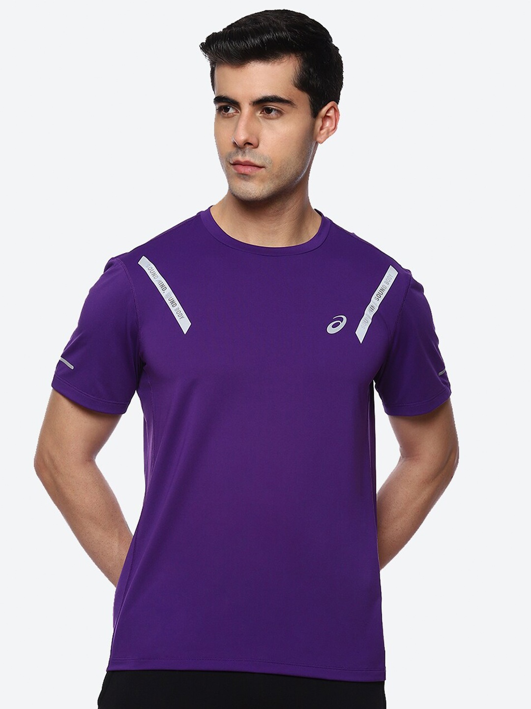 

ASICS Lite-Show SS Men Purple Printed T-shirt