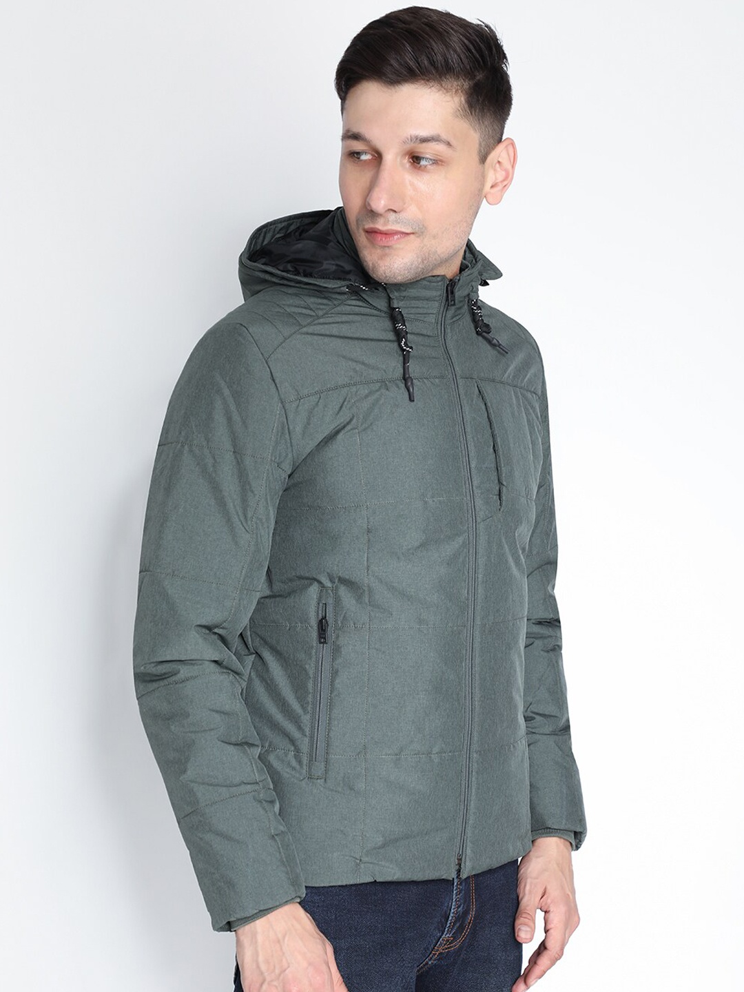 

LURE URBAN Men Olive Green Outdoor Bomber Jacket