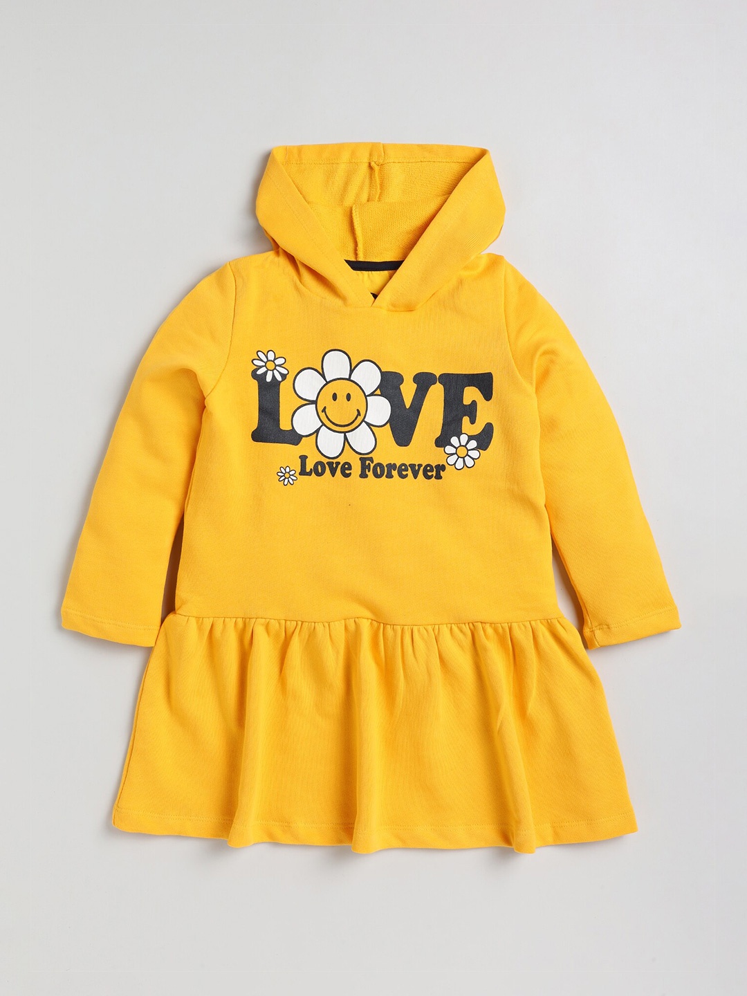 

YK Girls Printed Drop-Waist Dress, Yellow