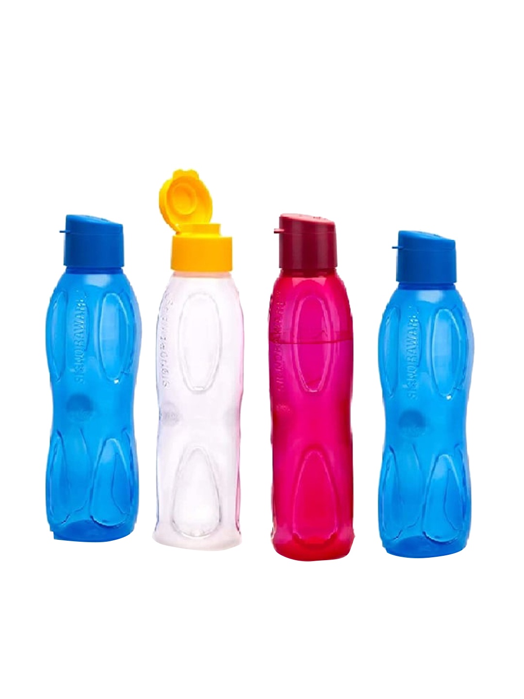 

SignoraWare Set Of 4 Solid Polypropylene Plastic Water Bottles 500 ML, Blue