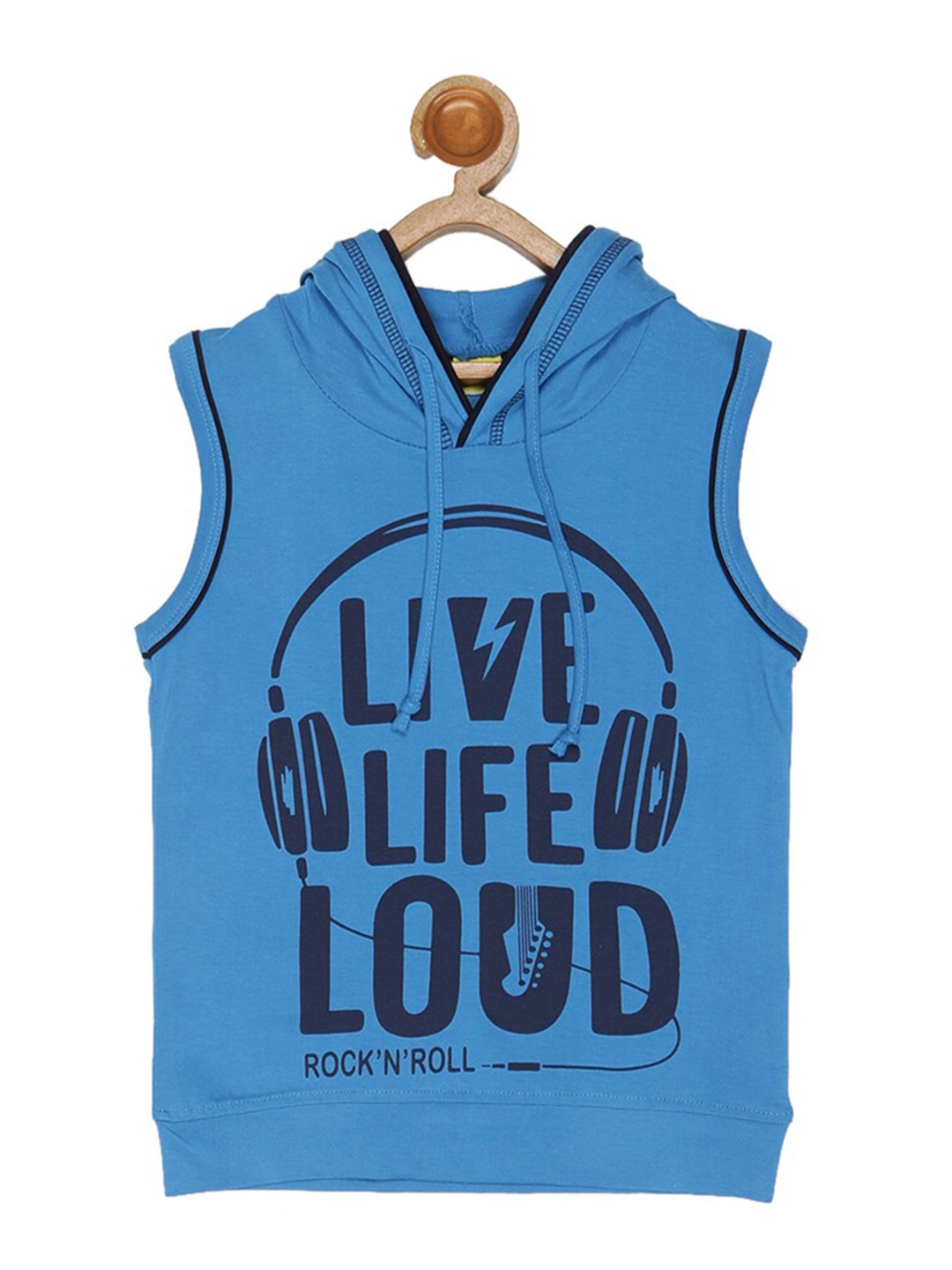 

V2 Value & Variety Boys Blue & Black Printed T-shirt with Short Set