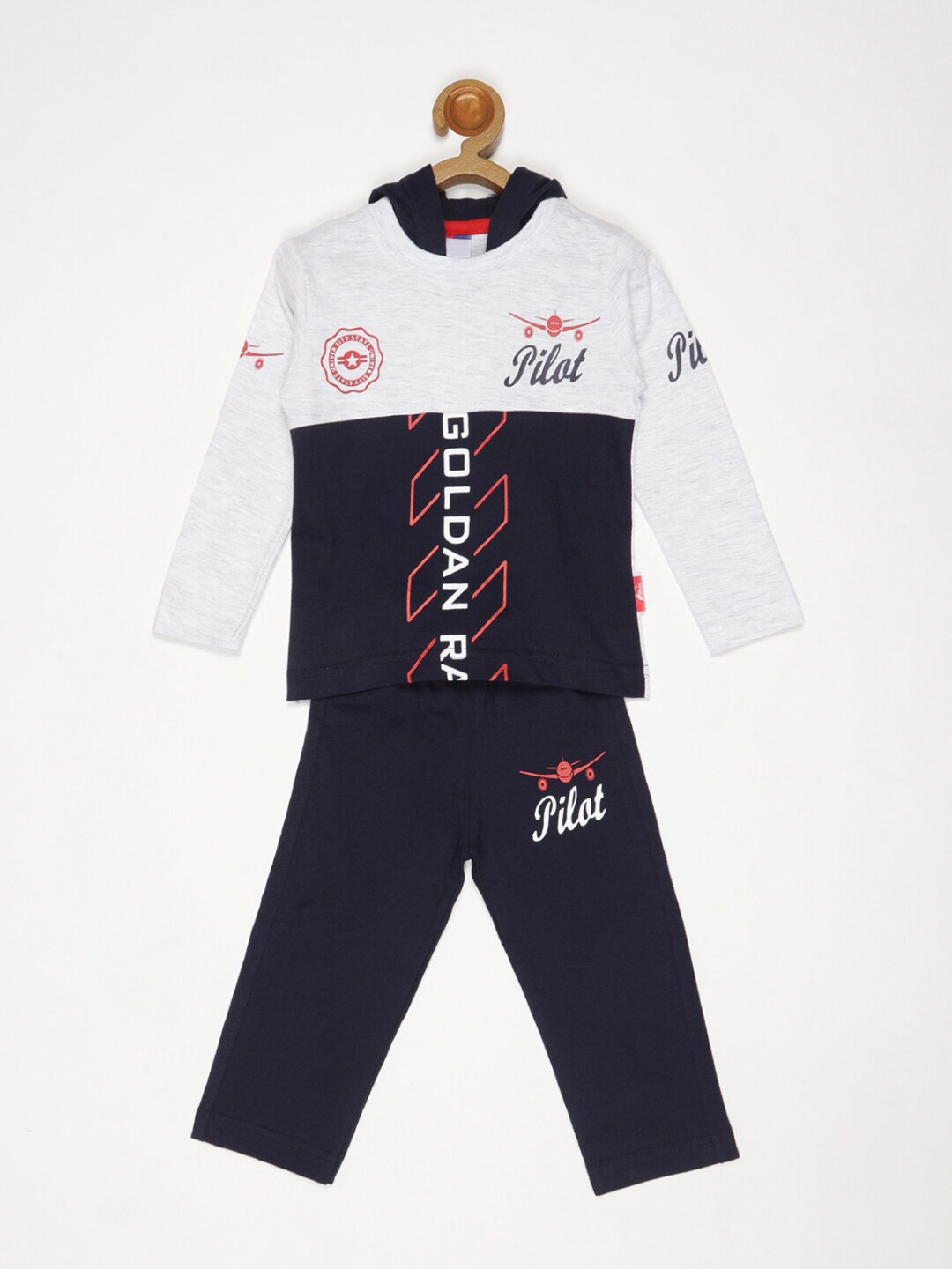 

V2 Value & Variety Boys Blue & Grey Printed T-shirt with Trousers