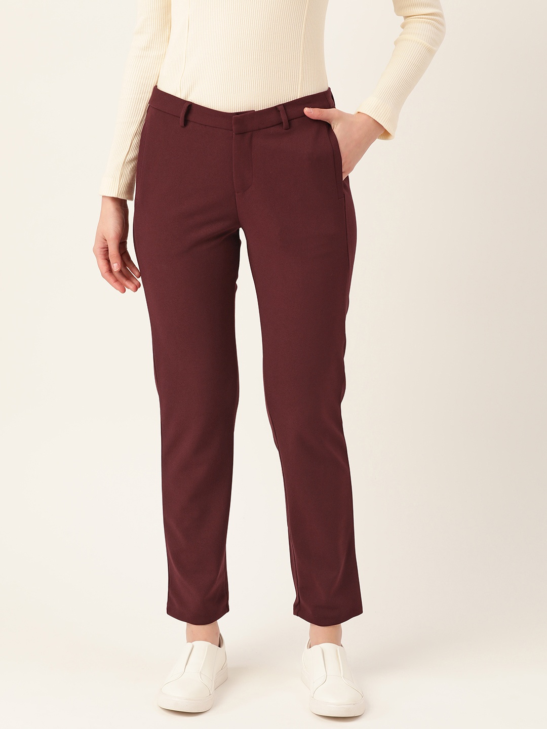 

DressBerry Women Maroon Trousers