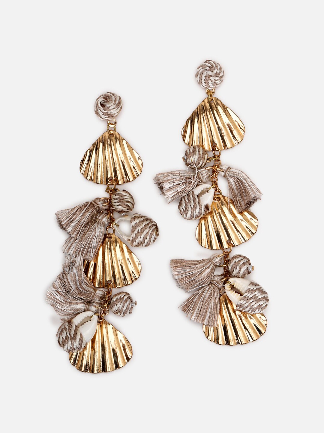 

FOREVER 21 Gold-Toned Contemporary Shell Drop Earrings