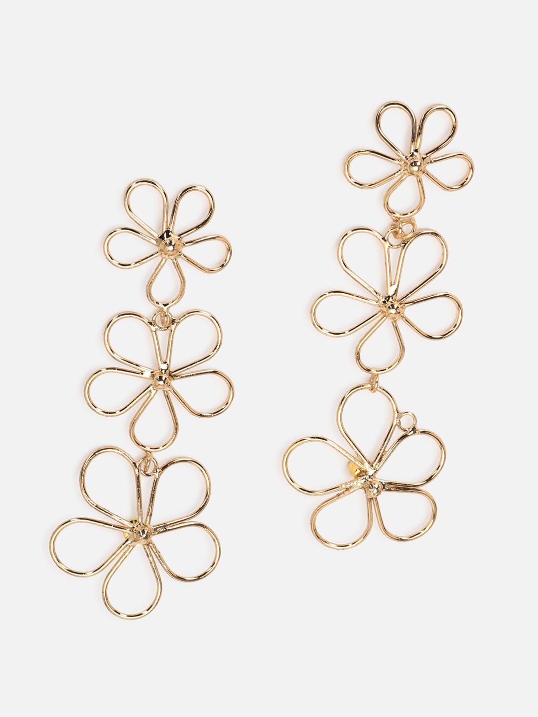 

FOREVER 21 Gold-Toned Floral Drop Earrings