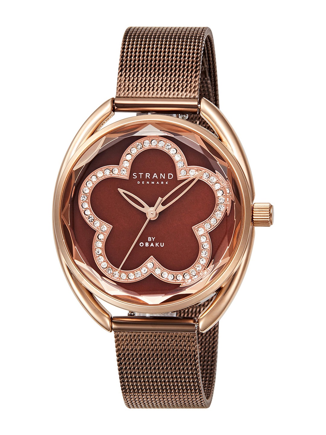 

STRAND BY OBAKU Women Brown Brass Embellished Dial & Brown Stainless Steel Bracelet Style Straps Analogue Watch S734LXVNMN