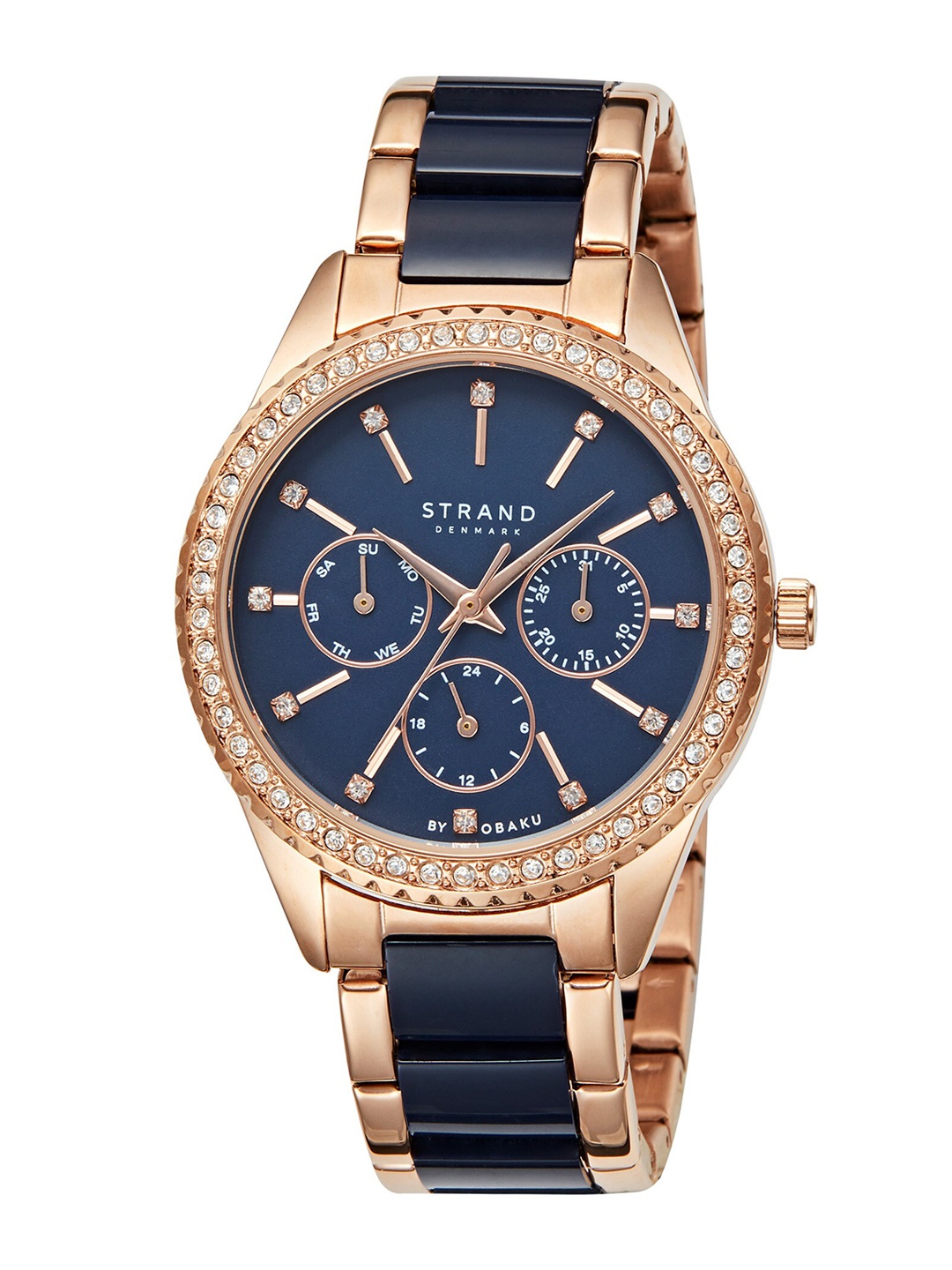 

STRAND BY OBAKU Women Blue Brass Patterned Dial & Stainless Steel Watch S729LMVLSL
