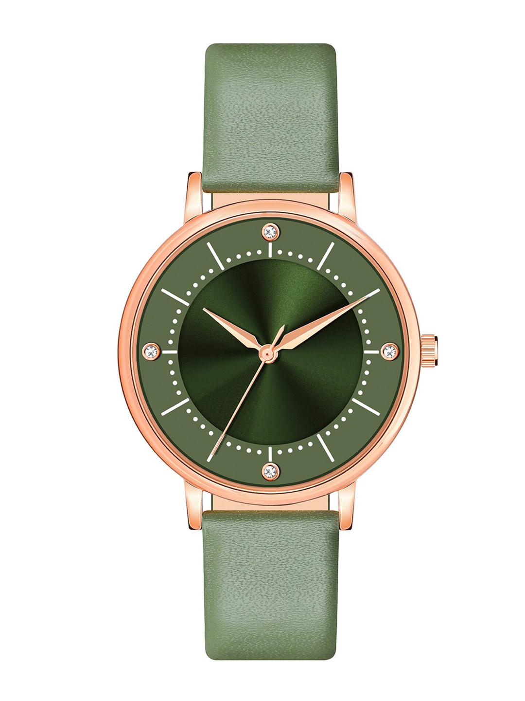 

Shocknshop Women Embellished Dial & Leather Straps Analogue Watch MT513, Green