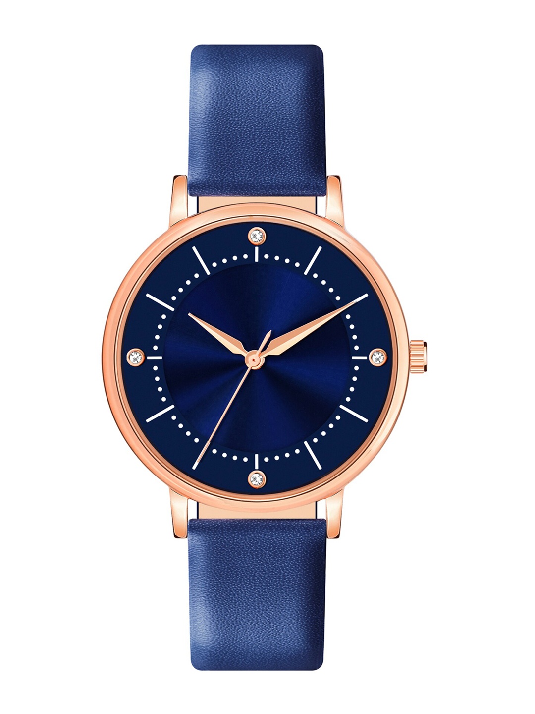 

Shocknshop Women Blue Embellished Dial & Leather Straps Analogue Watch- MT515