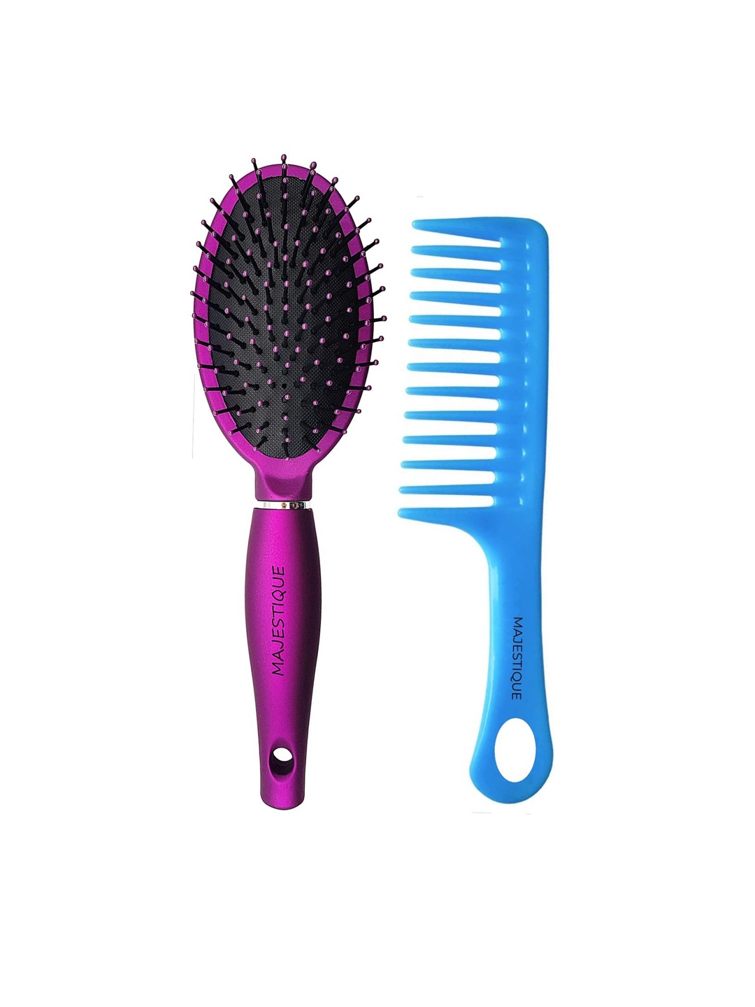 

MAJESTIQUE Set Of 2 Detangler Brush & Flat Hair, Purple