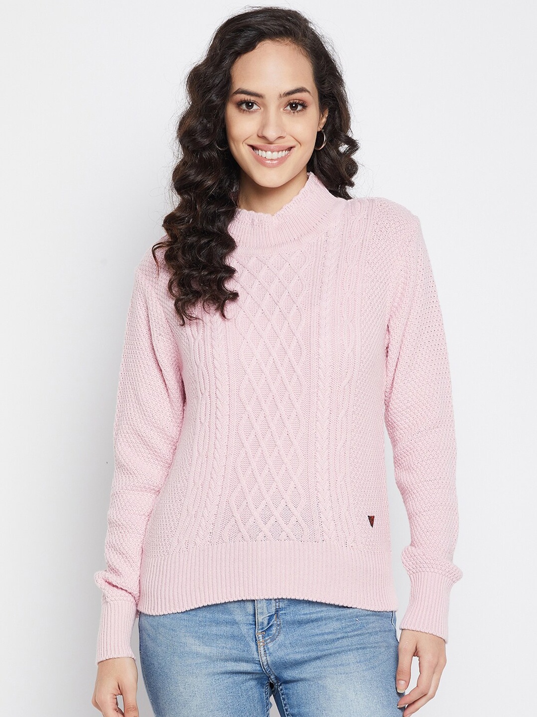 

Duke Women Pink Cable Knit Pullover