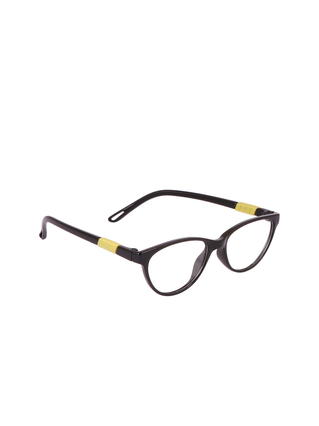 

OPTIFY Unisex Clear Lens & Black Cateye Sunglasses POPPIN CATEYE BLACK YELLOW SMALL