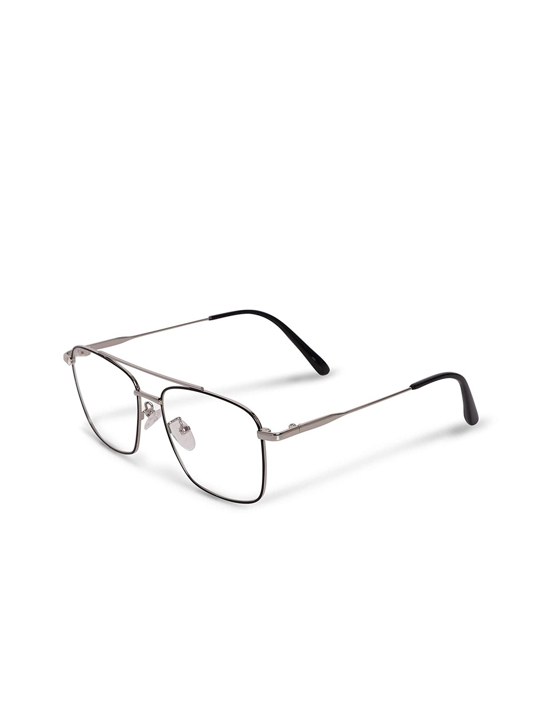 

OPTIFY Unisex Clear Lens & Silver-Toned Square Sunglasses with UV Protected Lens