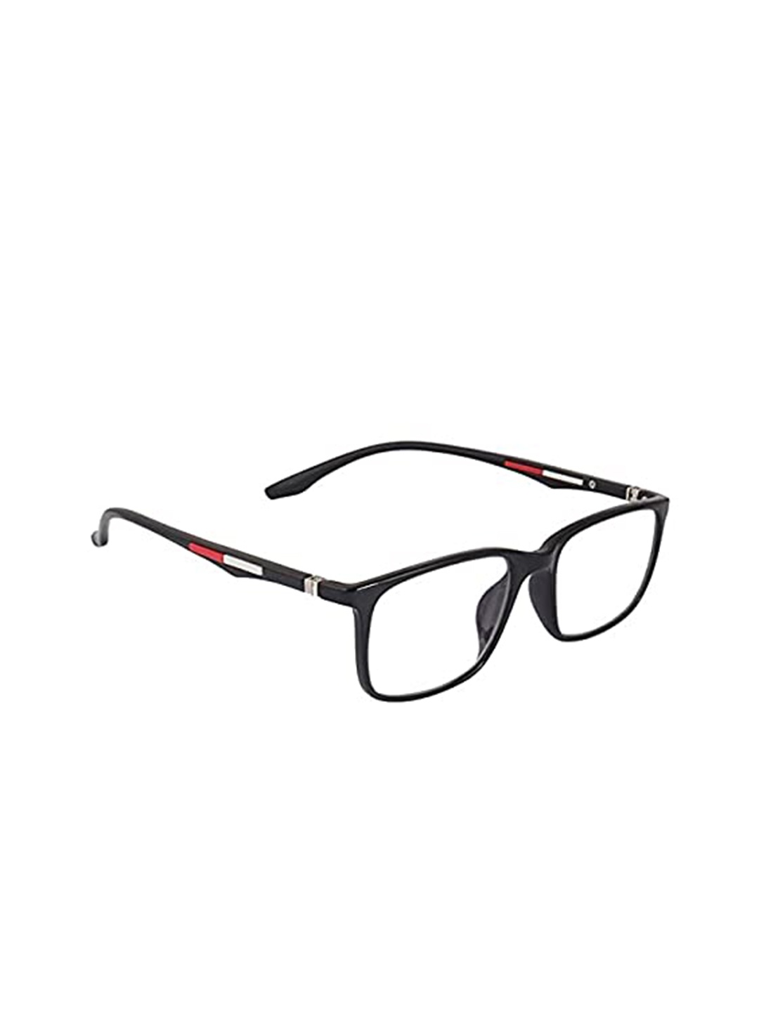 

OPTIFY Unisex Clear Lens & Black Square Sunglasses with UV Protected Lens-M 1007 UL BLACK