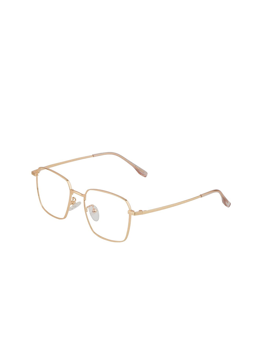 

OPTIFY Unisex Clear Lens & Gold-Toned Square Sunglasses MF 35006 GOLD-Gold, Transparent