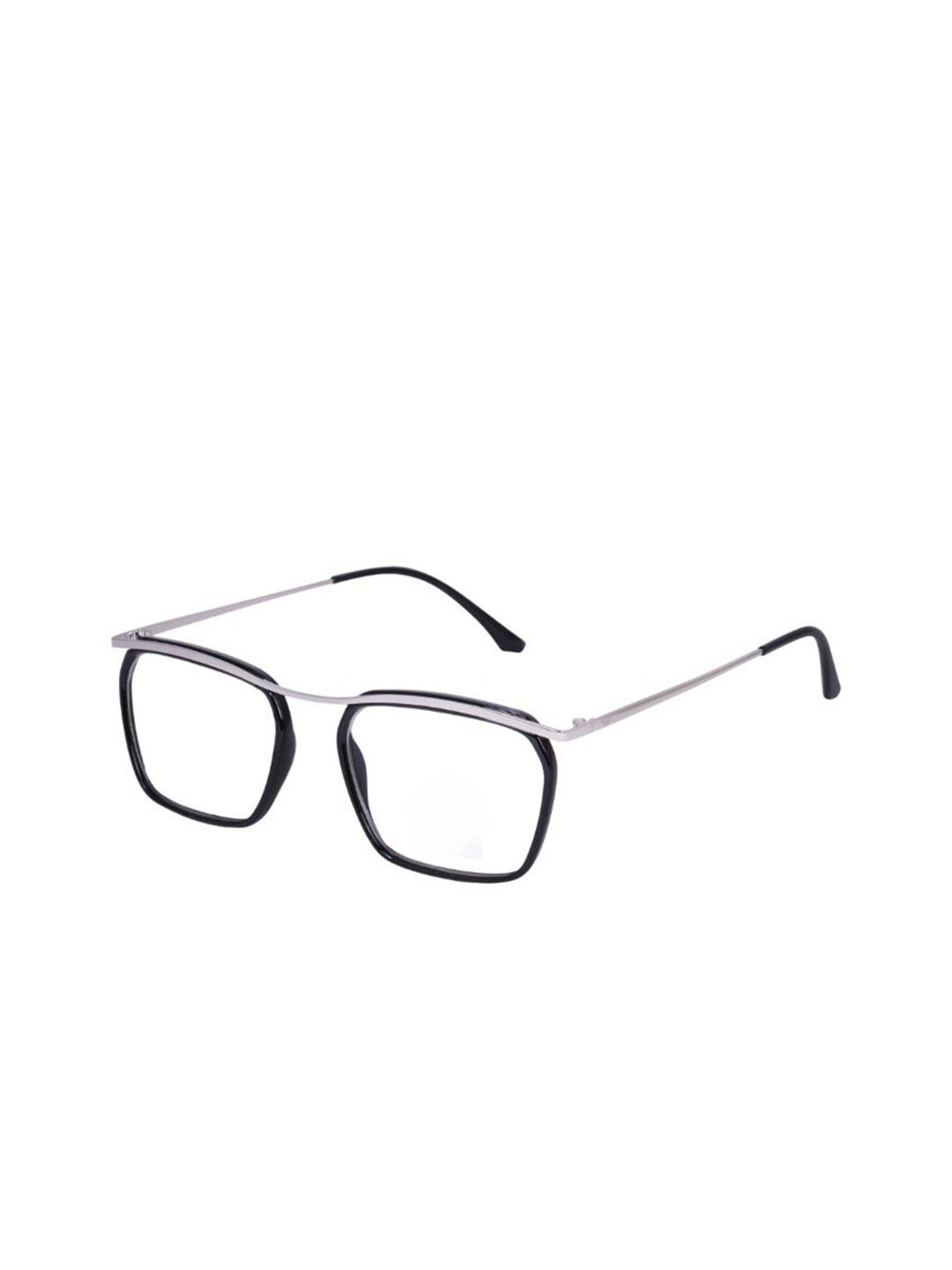 

OPTIFY Unisex Clear Lens & Silver-Toned Square Sunglasses with UV Protected Lens