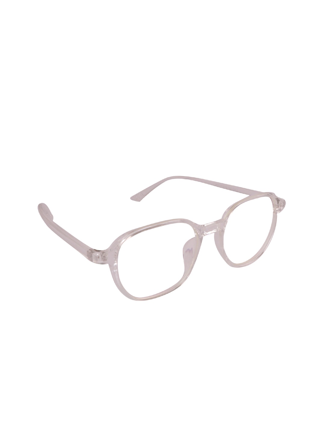 

OPTIFY Clear Lens & White Round Sunglasses with UV Protected Lens M TP-2511, Transparent