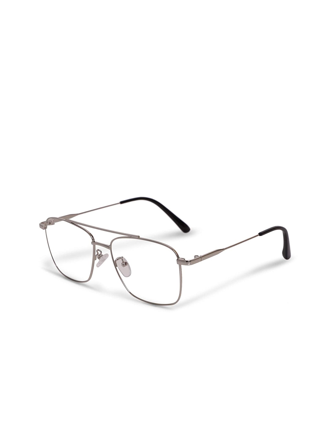 

OPTIFY Unisex Clear Lens & Silver-Toned Square Sunglasses with UV Protected Lens