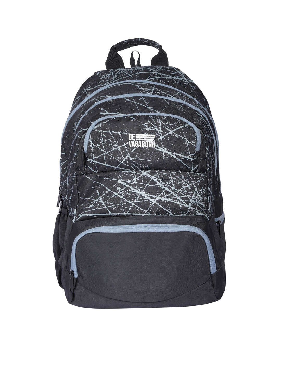 

DEVAGABOND Unisex Black & Off White Graphic Printed Backpack