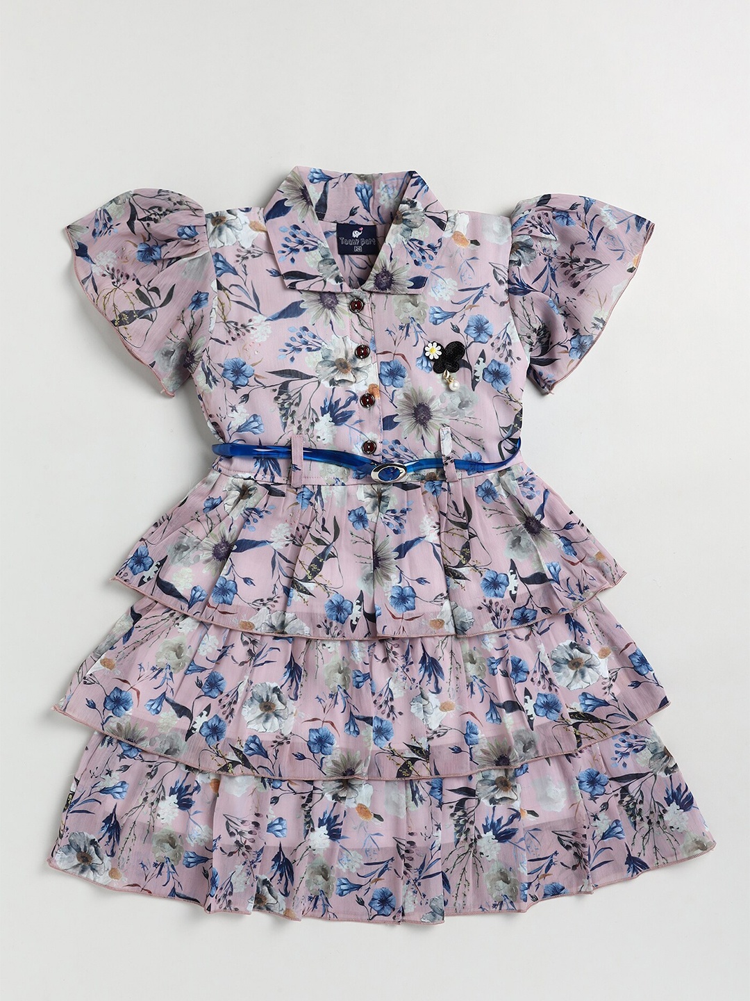 

Toonyport Girls Floral Chiffon Dress, Pink