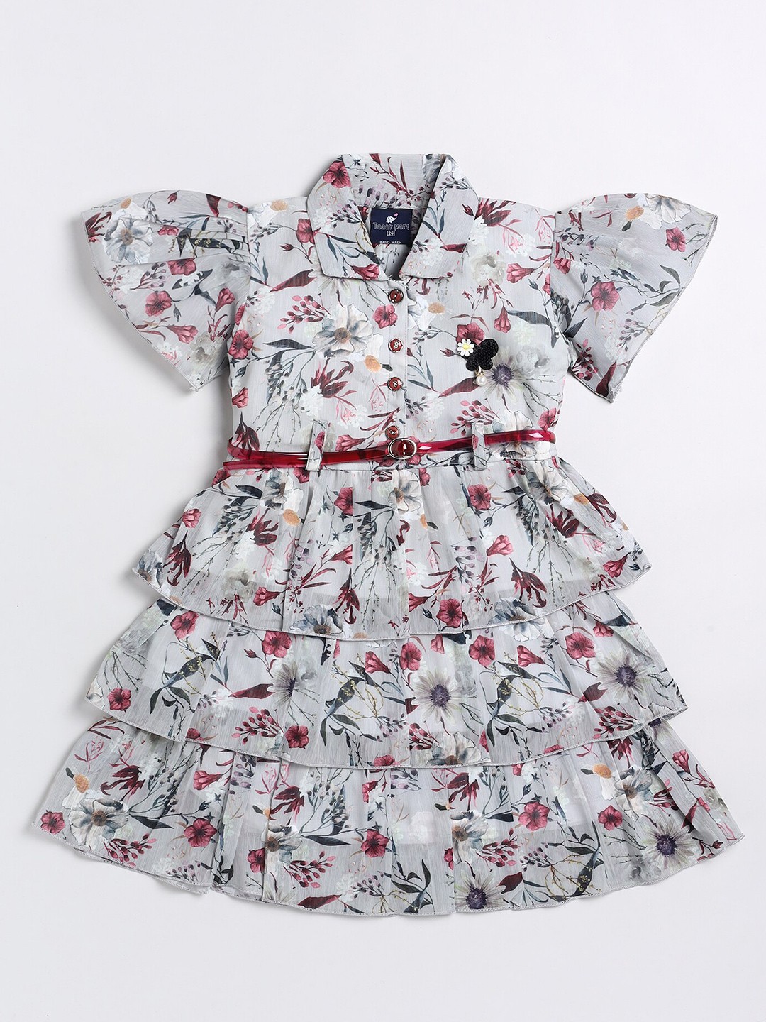 

Toonyport Grey & Red Floral Dress