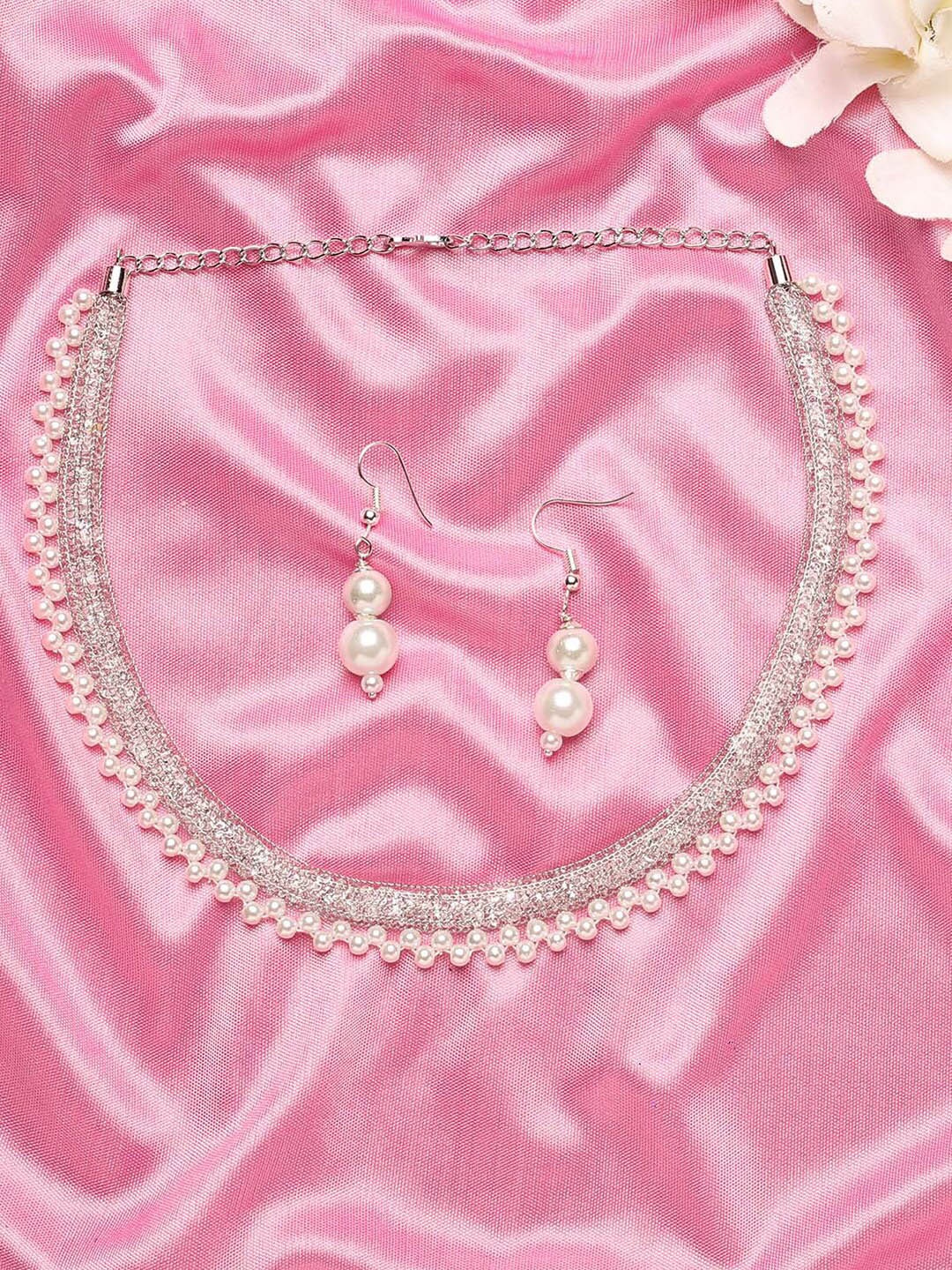 

MAD CLUB Silver Silver-plated Pearl Jewellery Set