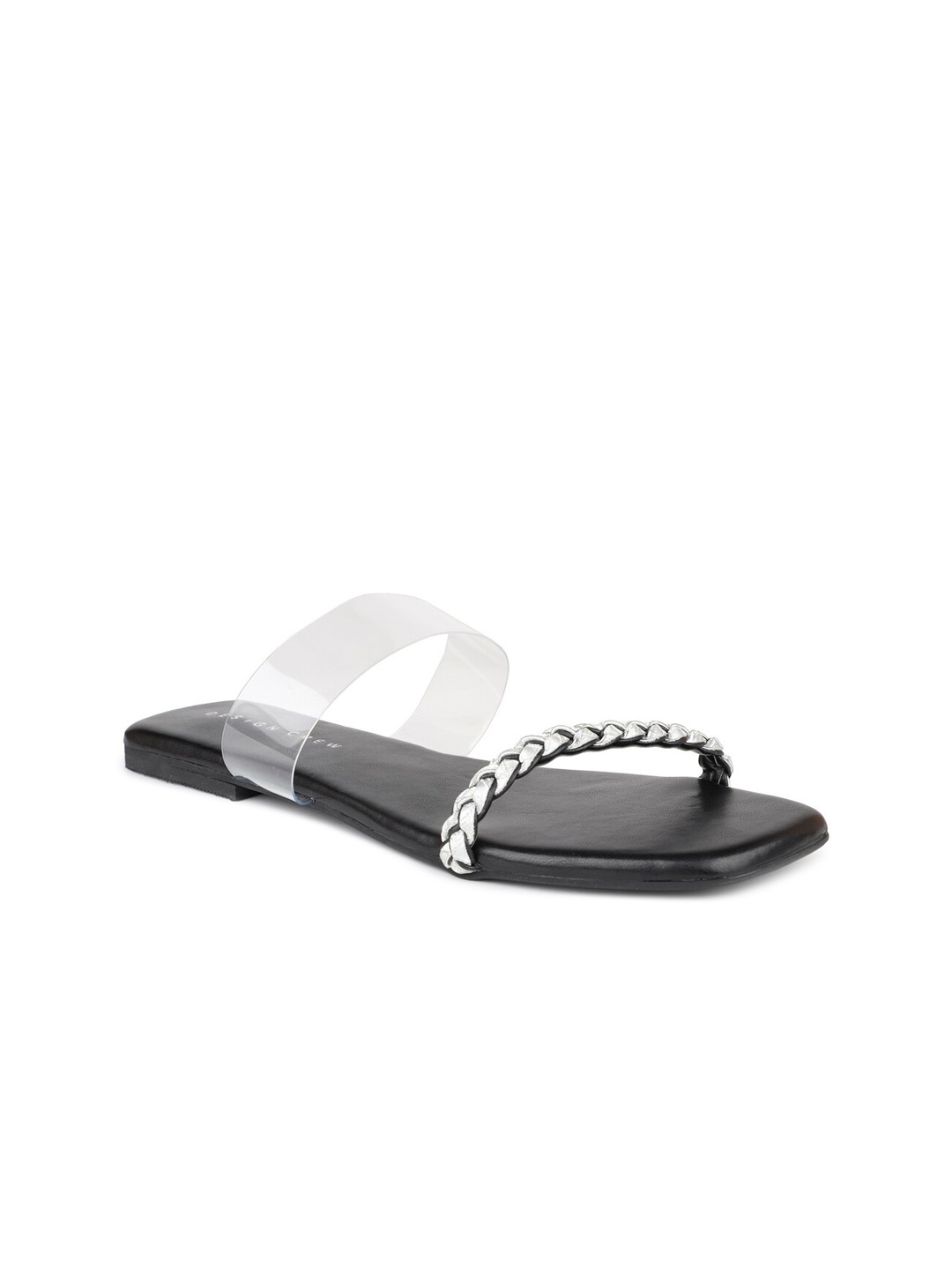 

DESIGN CREW Women Black Open Toe Flats
