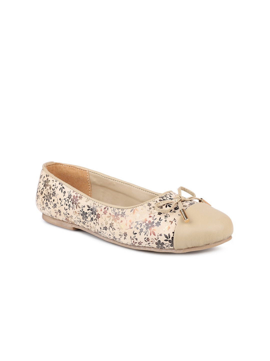 

DESIGN CREW Women Beige Printed Slip-on Ballerinas