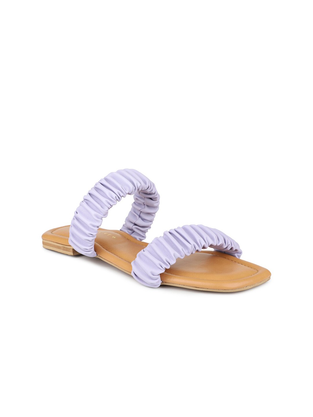 

DESIGN CREW Women Purple Striped Open Toe Flats with Tassels