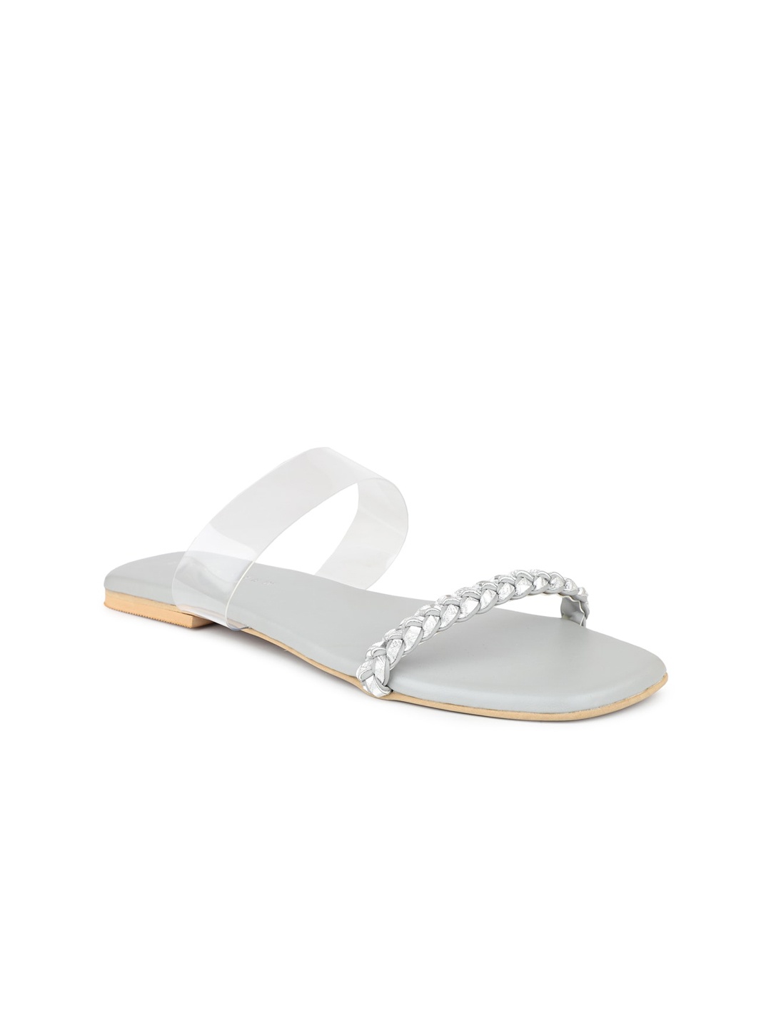 

DESIGN CREW Women Grey Square Toe Flats