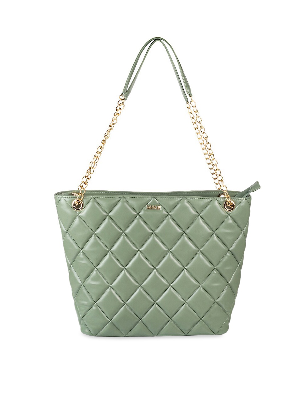 

Mochi PU Oversized Structured Quilted Shoulder Bag, Olive