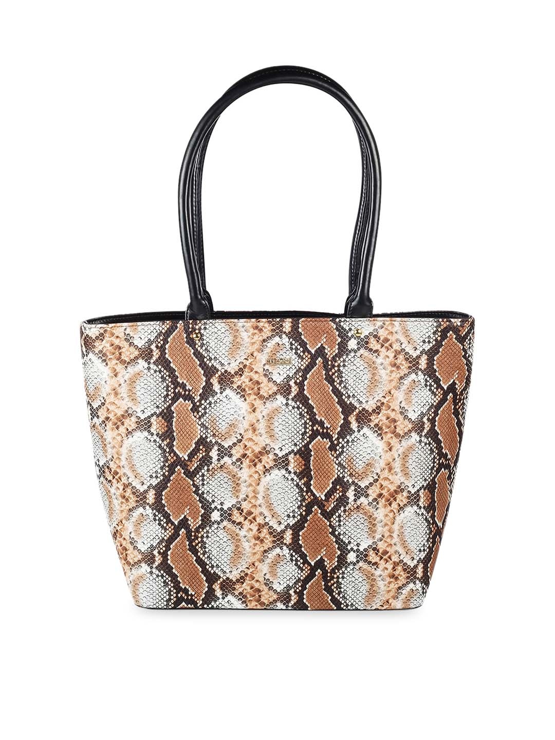 

Mochi Tan Animal Printed PU Structured Shoulder Bag