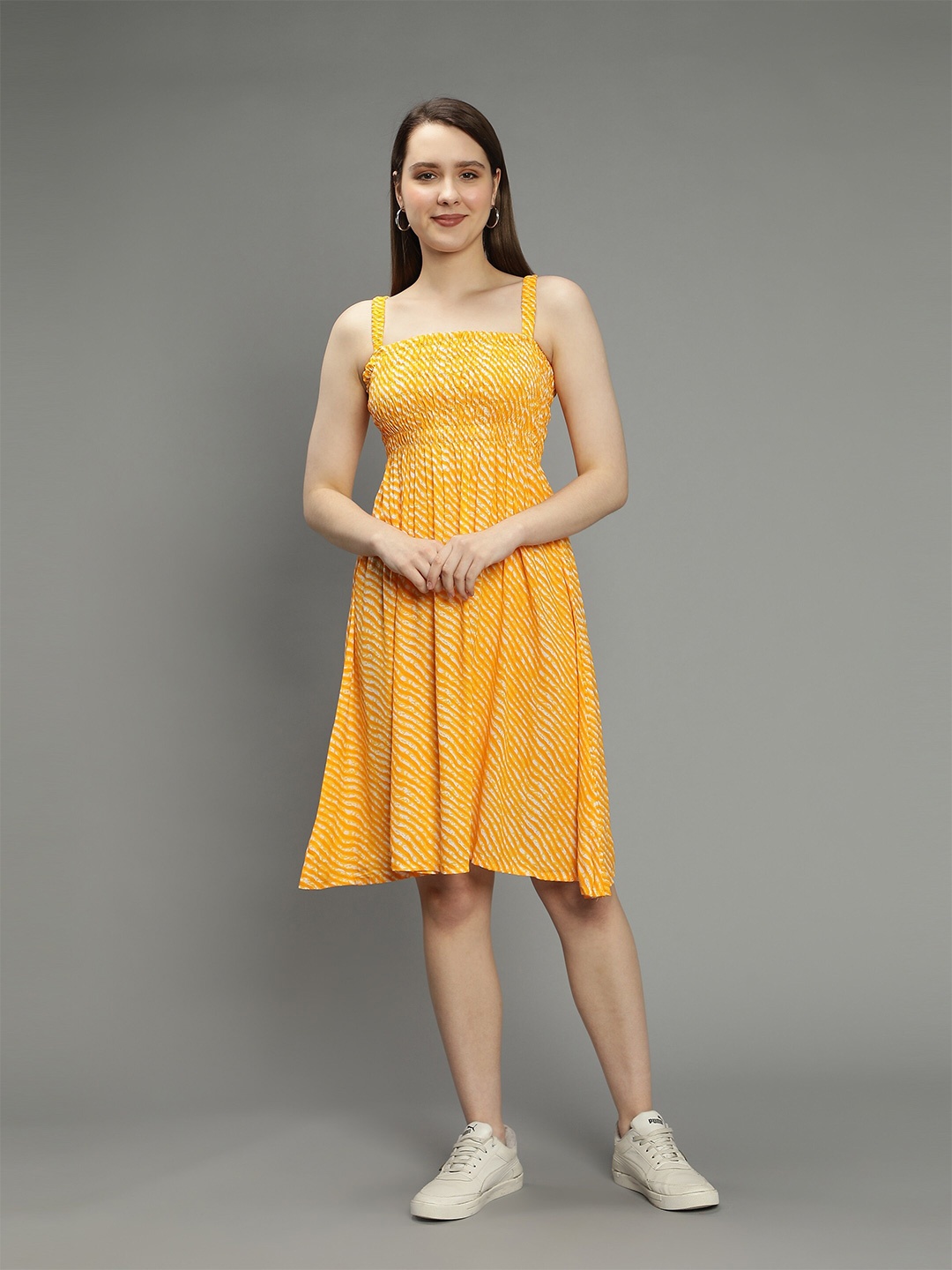 

Aditi Wasan Women Yellow Georgette Dress