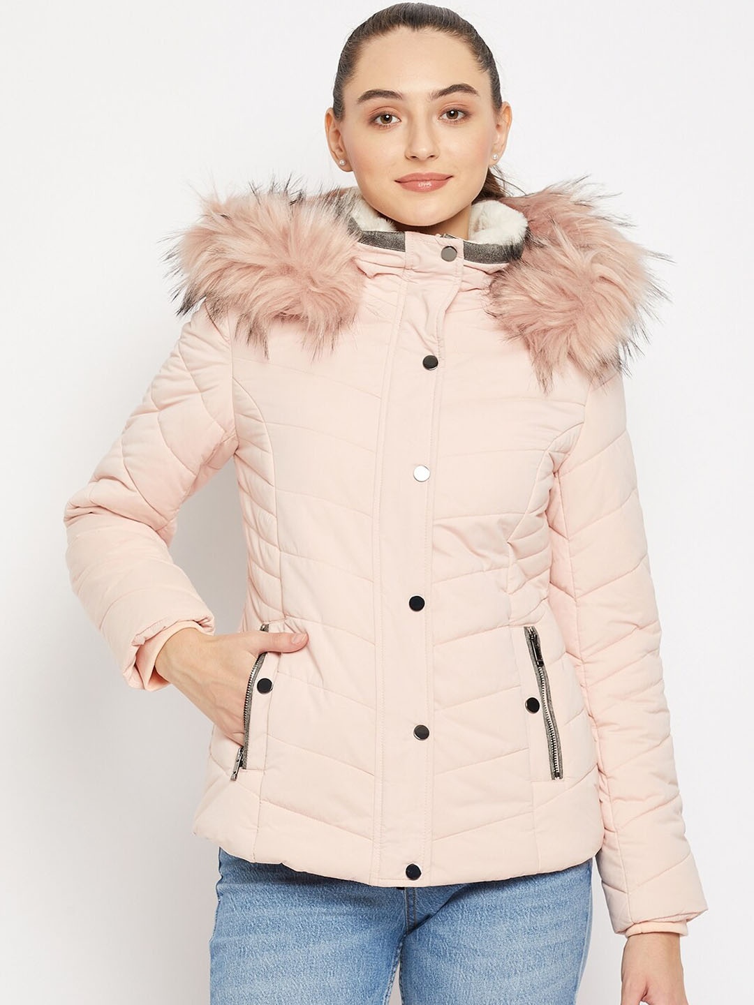 

Madame Women Pink Parka Jacket