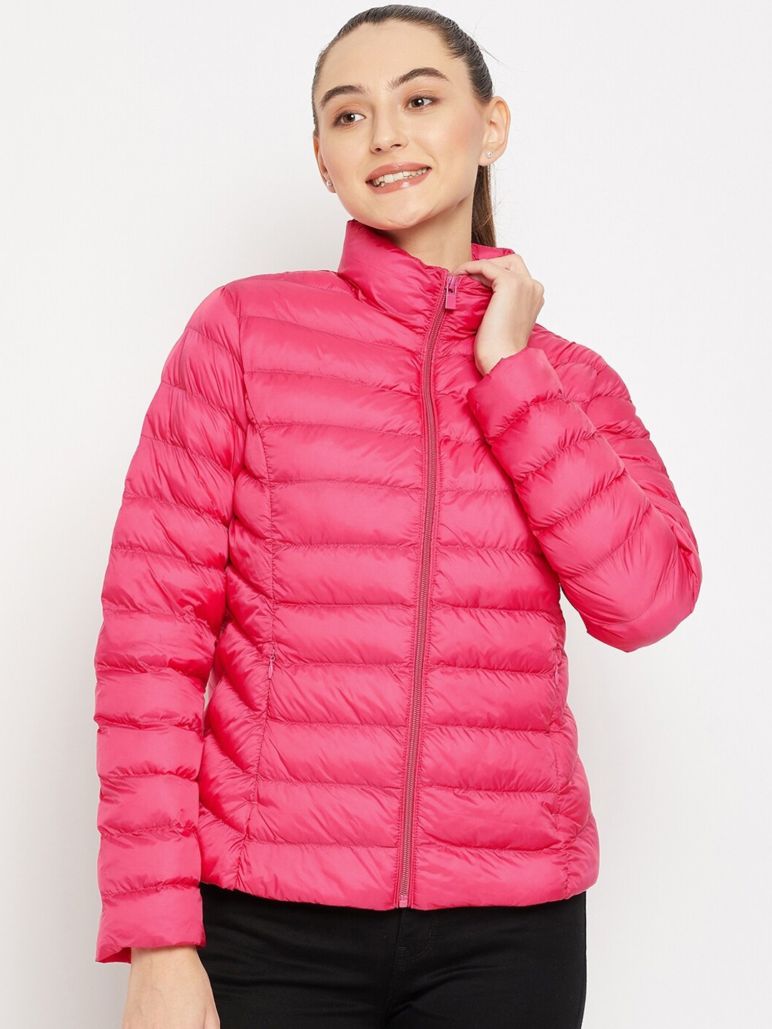 

Madame Women Plus Size Pink Puffer Jacket