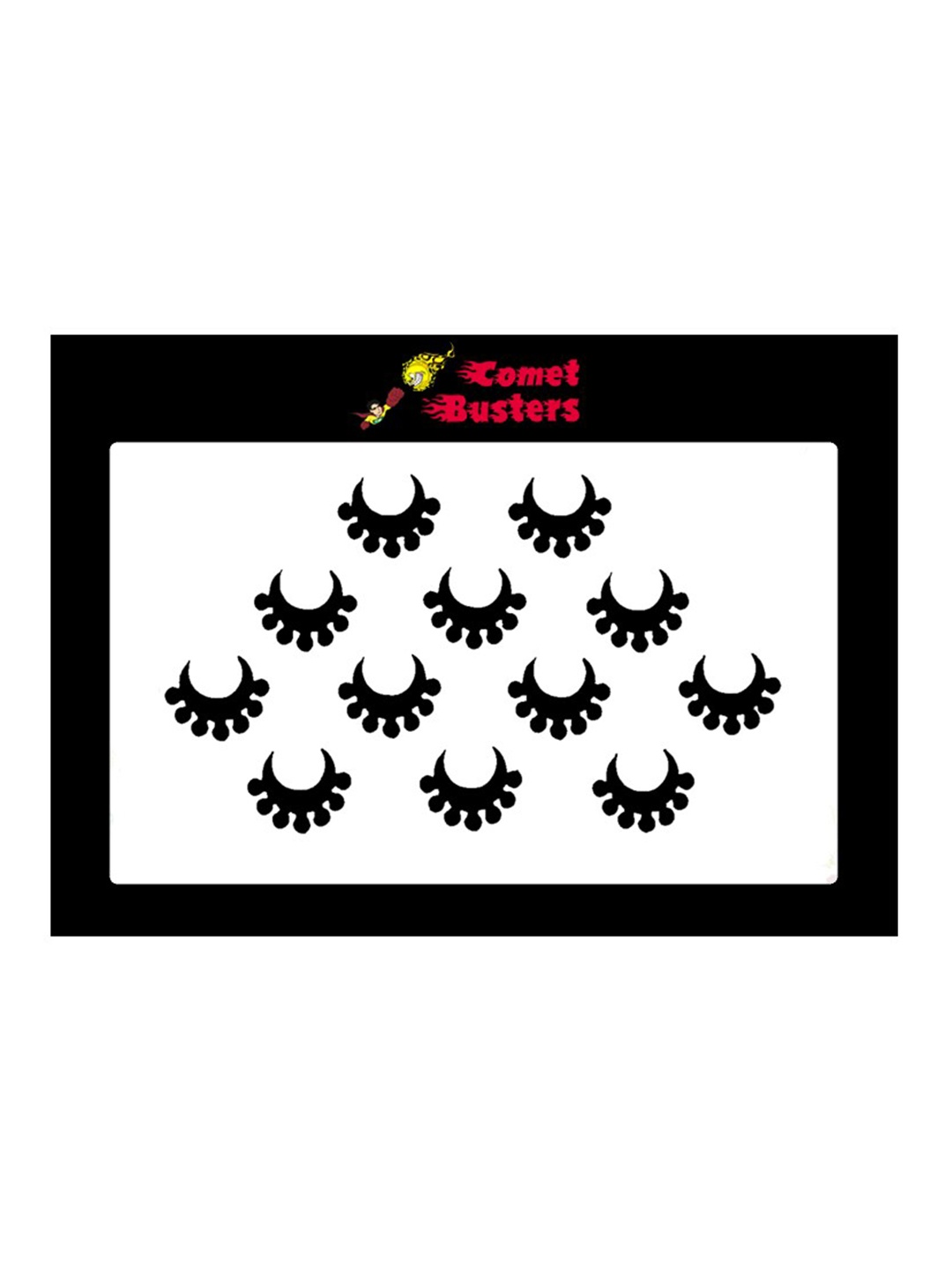 

Comet Busters 12 Pcs Reusable Designer Bindis - Black