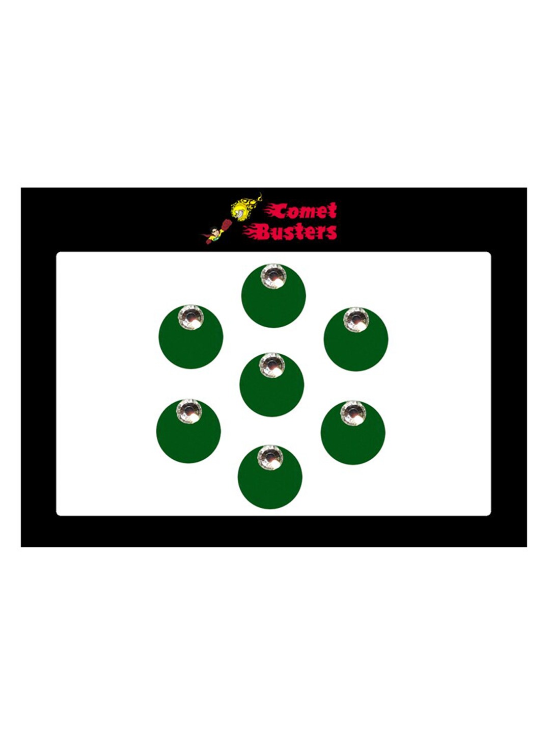 

Comet Busters 7 Pcs Embellished Reusable Designer Bindis - Green