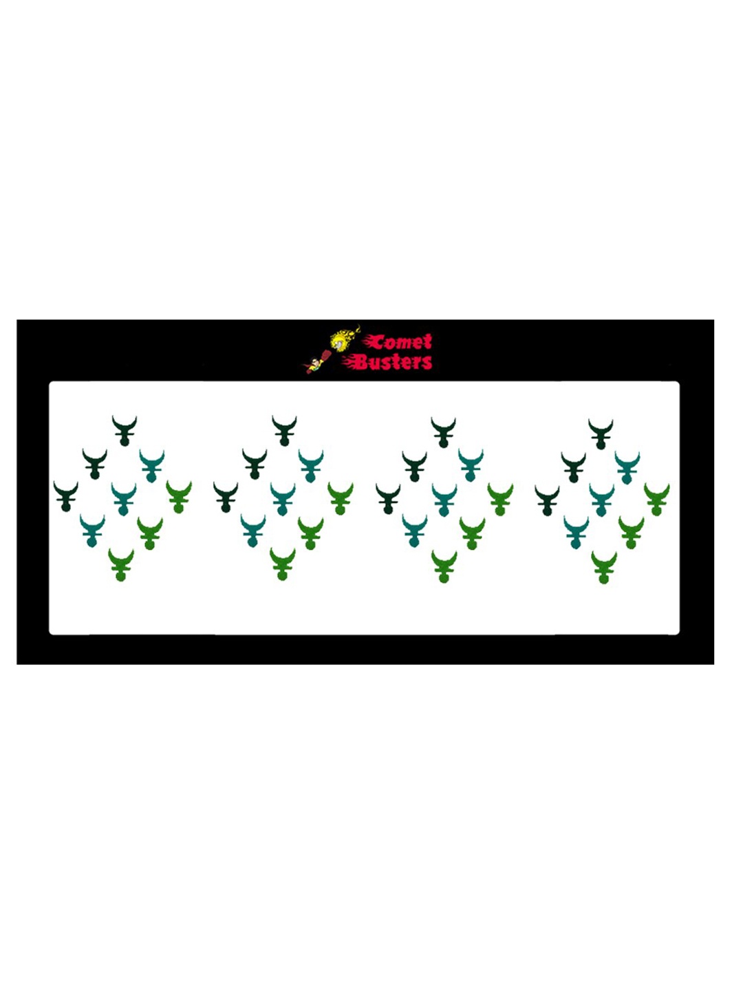 

Comet Busters 36 Pcs Reusable Designer Bindis - Green