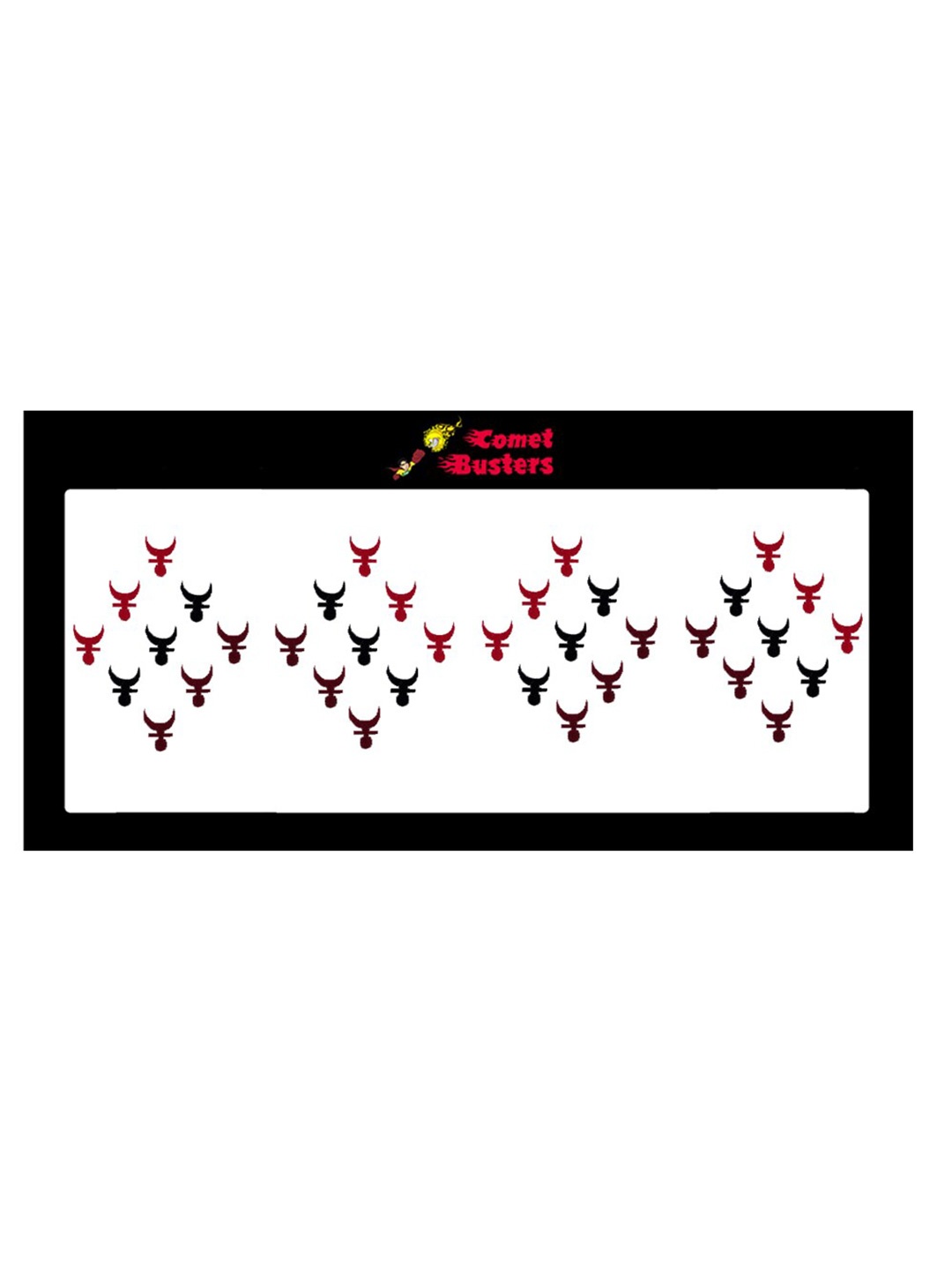 

Comet Busters 36 Pcs Reusable Designer Bindis - Maroon & Black