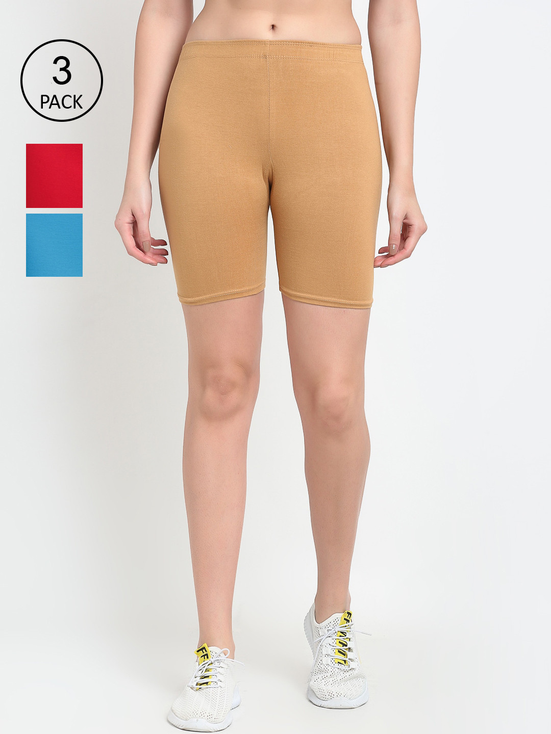 

GRACIT Women Red Cycling Sports Shorts