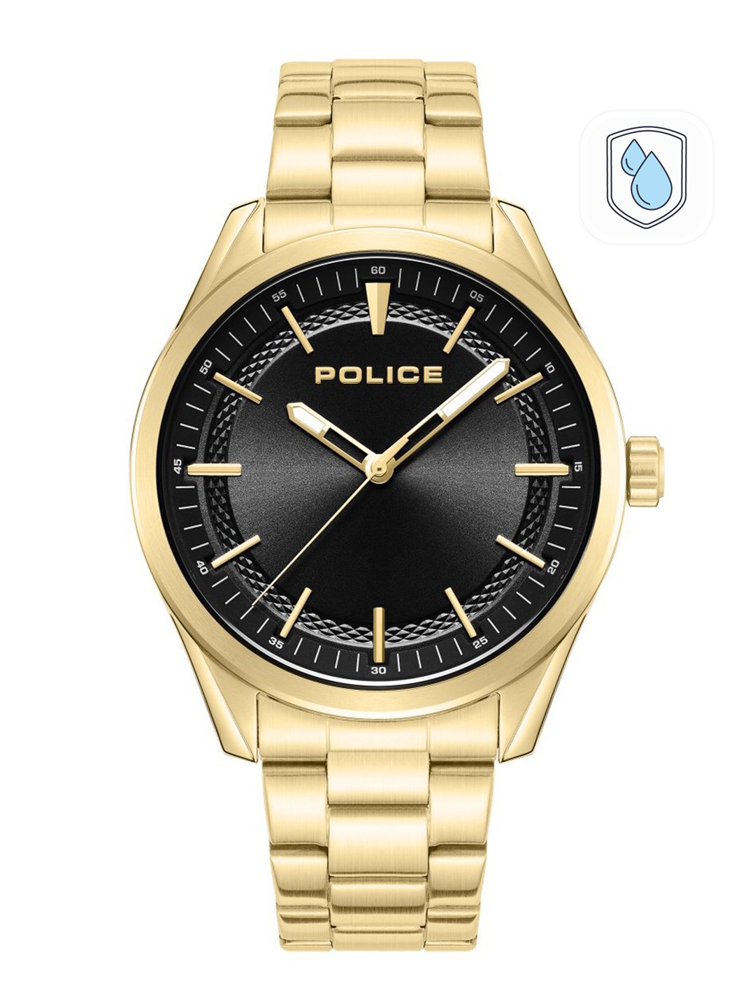 

Police Men Black Dial & Gold-Plated Bracelet Style Straps Analogue Watch, Yellow